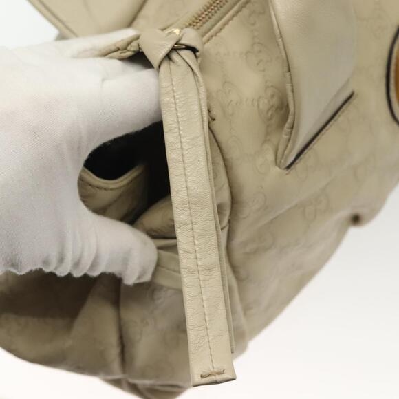 GUCCI GG Canvas Guccissima Hand Bag Leather Ivory Gold - Picture 16 of 16